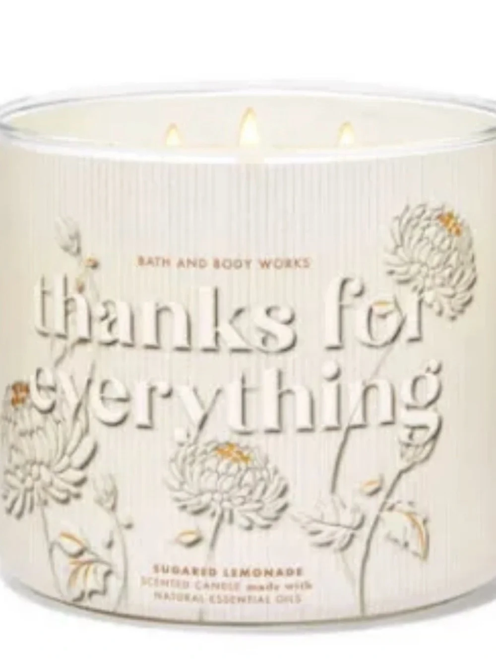 Bath & Body Works Thanks For Everything 3 Wick Candle 14.5 oz Sugared Lemonade